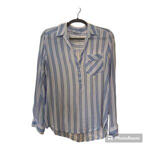 Women's Button Down Express Striped Dress Blouse